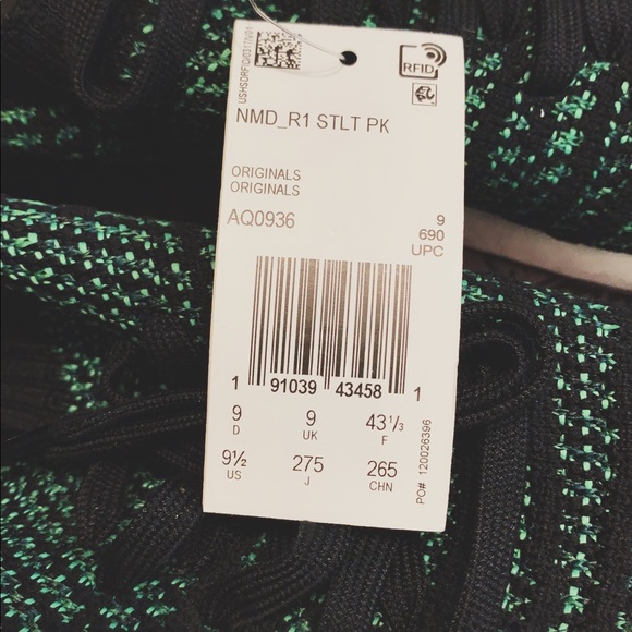 New ADIDAS NMD_R1 STLT PK BLACK NOBLE GREEN BOLD Men Sz 9 - Picture 7 of 10